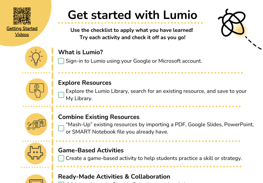 screenshot of lumio tutorial page